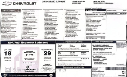 2011 Chevrolet Camaro 2LT RS